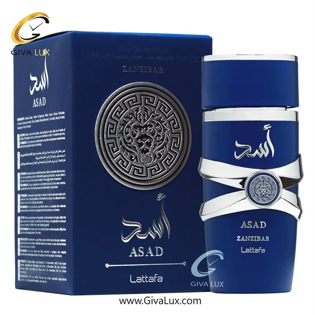  ادو پرفیوم  مردانه لطافه اورجینال مدل Lattafa Asad Zanzibar | اسد زنزیبار حجم  100 میل